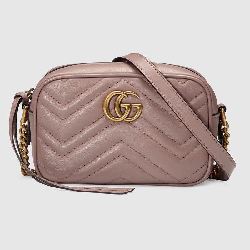 Gucci GG Marmont Matelasse Mini Shoulder Bag 448065 Dusty Pink